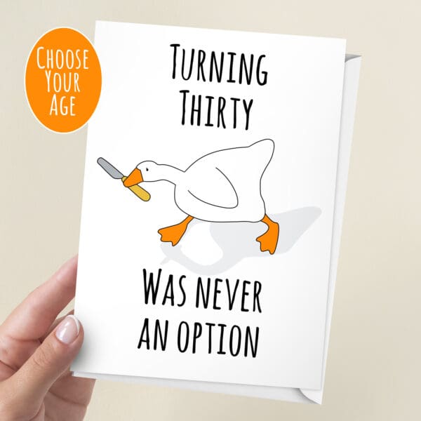 Goose With Knife Meme Birthday Card | 7x5" Card