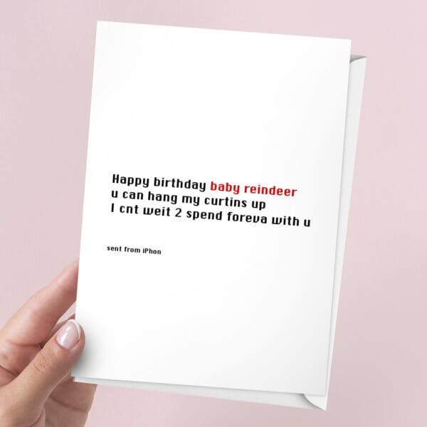 Baby Reindeer Birthday Card | 7x5" Card