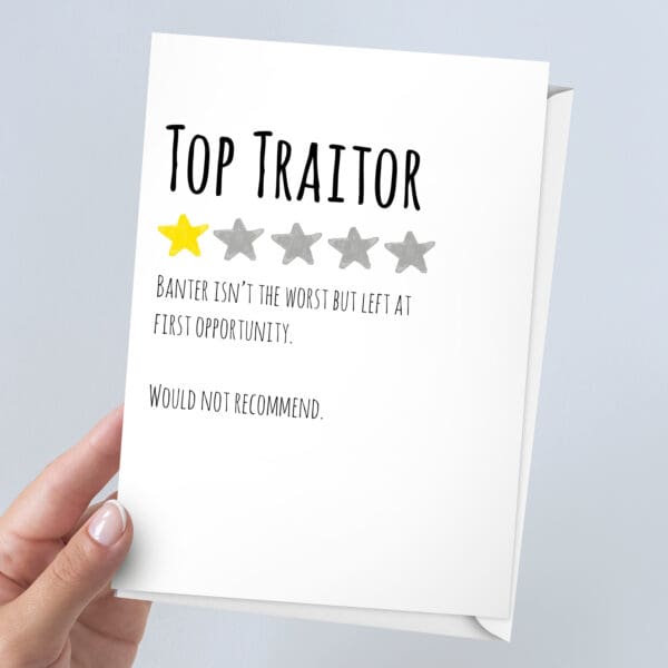 Top Traitor Leaving - New Job Card | 7x5" Card