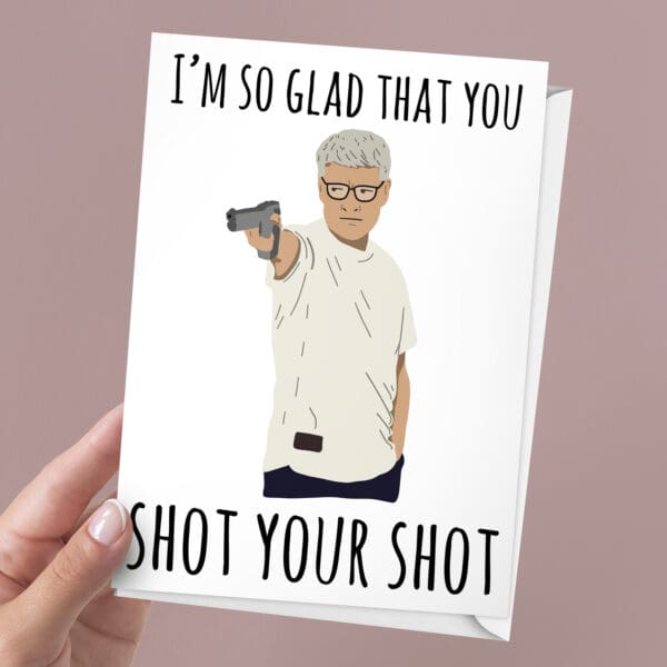 Yusuf Dikec Love Card | Air Pistol Meme | 7x5" Card | Anniversary